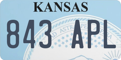 KS license plate 843APL