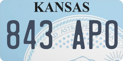 KS license plate 843APO