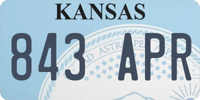 KS license plate 843APR
