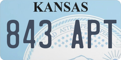 KS license plate 843APT