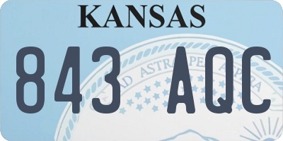 KS license plate 843AQC