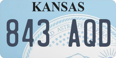 KS license plate 843AQD