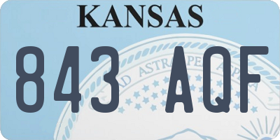 KS license plate 843AQF