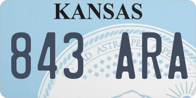 KS license plate 843ARA