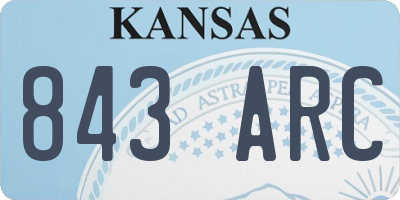KS license plate 843ARC