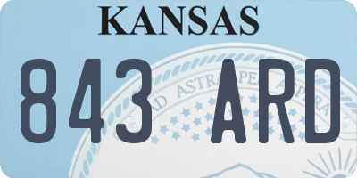KS license plate 843ARD