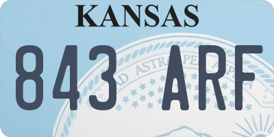 KS license plate 843ARF