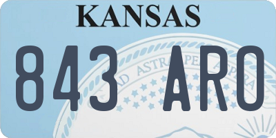 KS license plate 843ARO