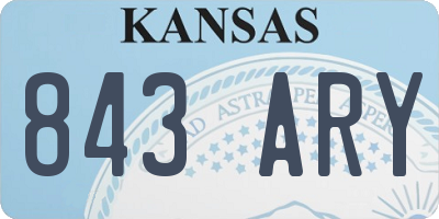 KS license plate 843ARY