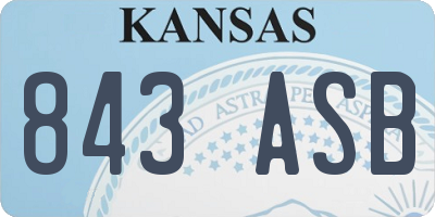KS license plate 843ASB
