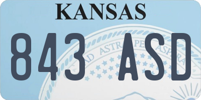 KS license plate 843ASD