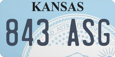 KS license plate 843ASG