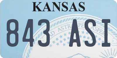 KS license plate 843ASI
