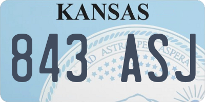 KS license plate 843ASJ