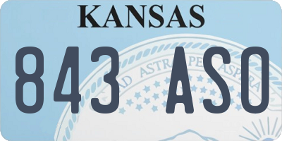 KS license plate 843ASO