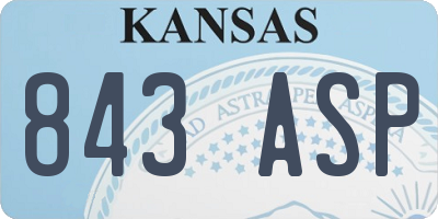 KS license plate 843ASP