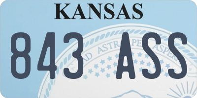 KS license plate 843ASS