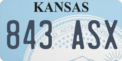 KS license plate 843ASX