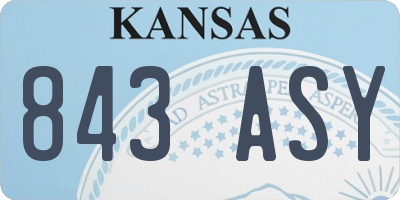 KS license plate 843ASY