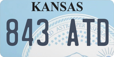 KS license plate 843ATD