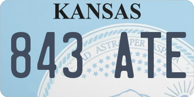 KS license plate 843ATE