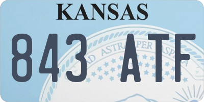 KS license plate 843ATF