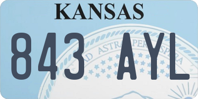 KS license plate 843AYL