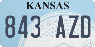 KS license plate 843AZD