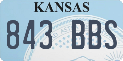 KS license plate 843BBS