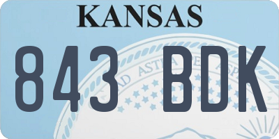 KS license plate 843BDK