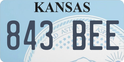 KS license plate 843BEE