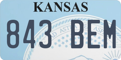 KS license plate 843BEM