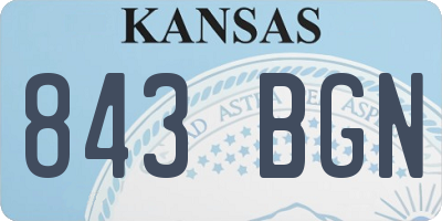 KS license plate 843BGN