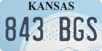 KS license plate 843BGS