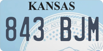KS license plate 843BJM
