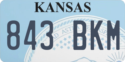 KS license plate 843BKM