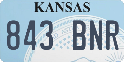 KS license plate 843BNR