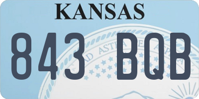 KS license plate 843BQB