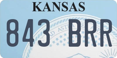 KS license plate 843BRR