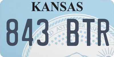 KS license plate 843BTR