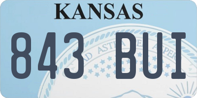 KS license plate 843BUI