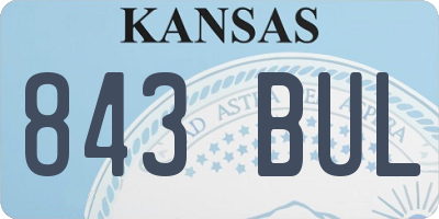 KS license plate 843BUL