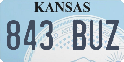 KS license plate 843BUZ
