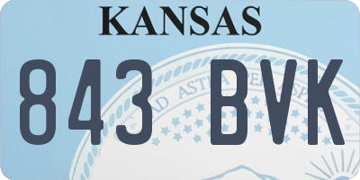 KS license plate 843BVK