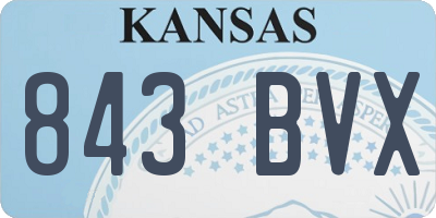 KS license plate 843BVX