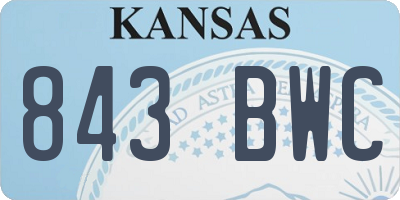 KS license plate 843BWC