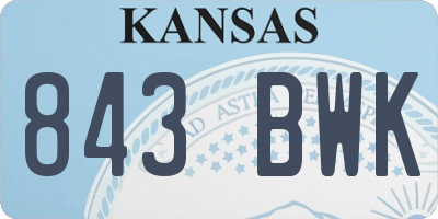 KS license plate 843BWK