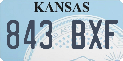 KS license plate 843BXF