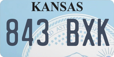 KS license plate 843BXK