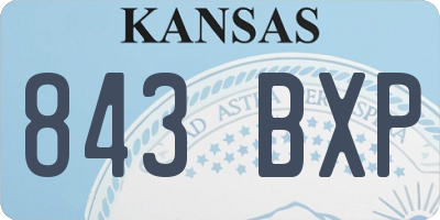 KS license plate 843BXP